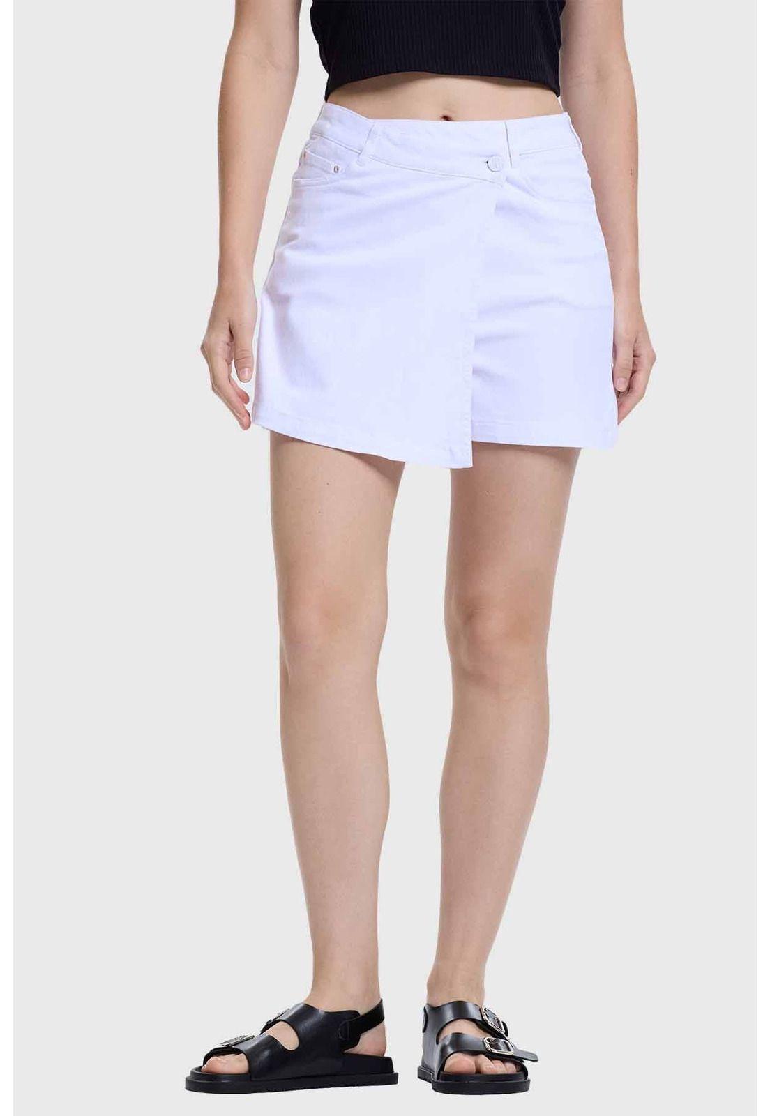 Falda Mujer Short Blanco-0