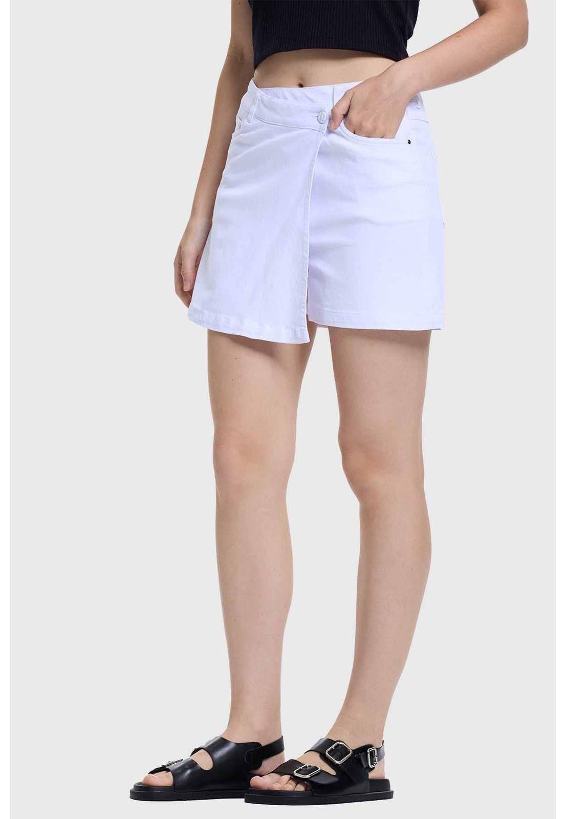 Falda Mujer Short Blanco-1
