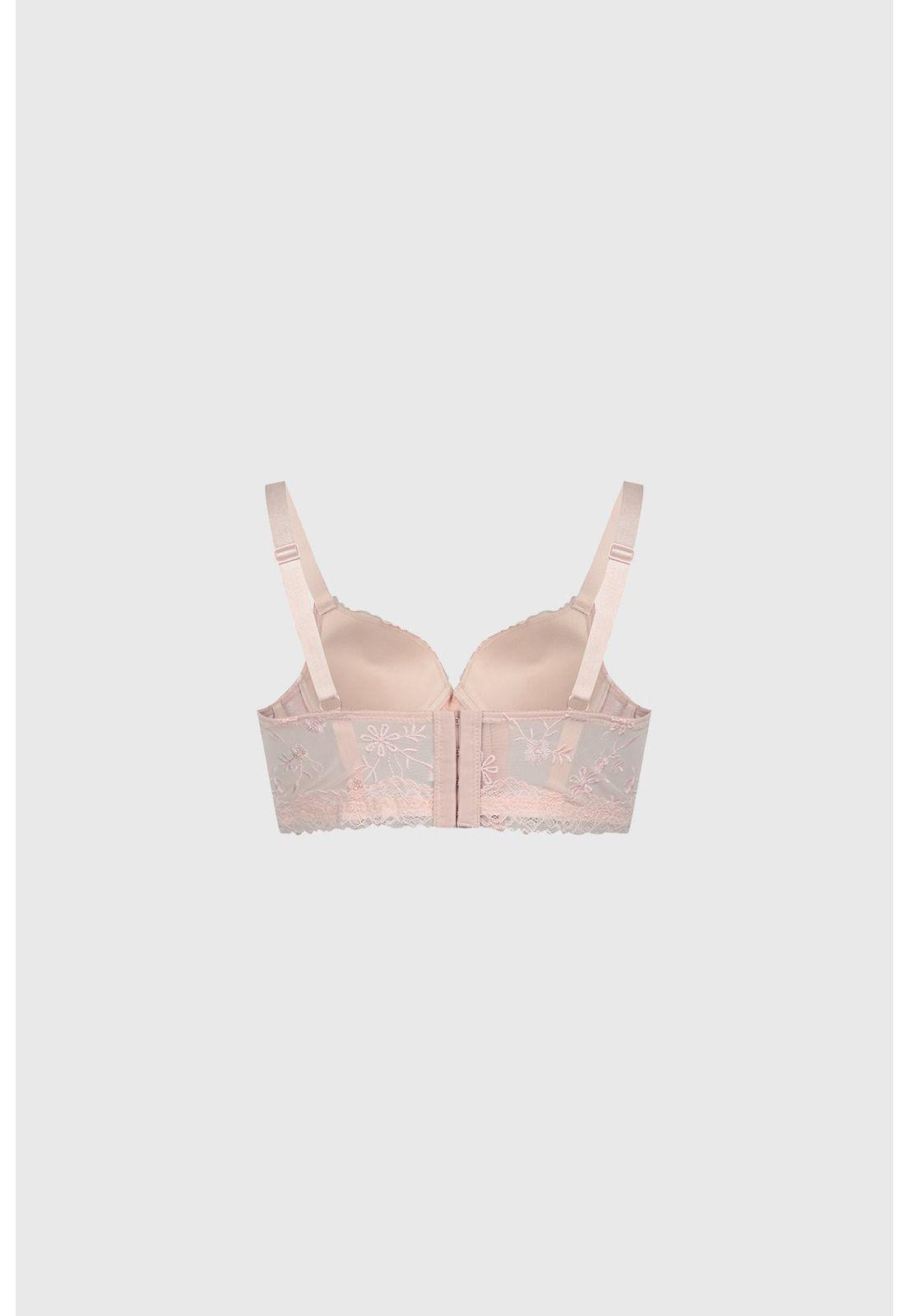 Sostén Mujer Copa Soft Detalle Macramé Palo Rosa-1