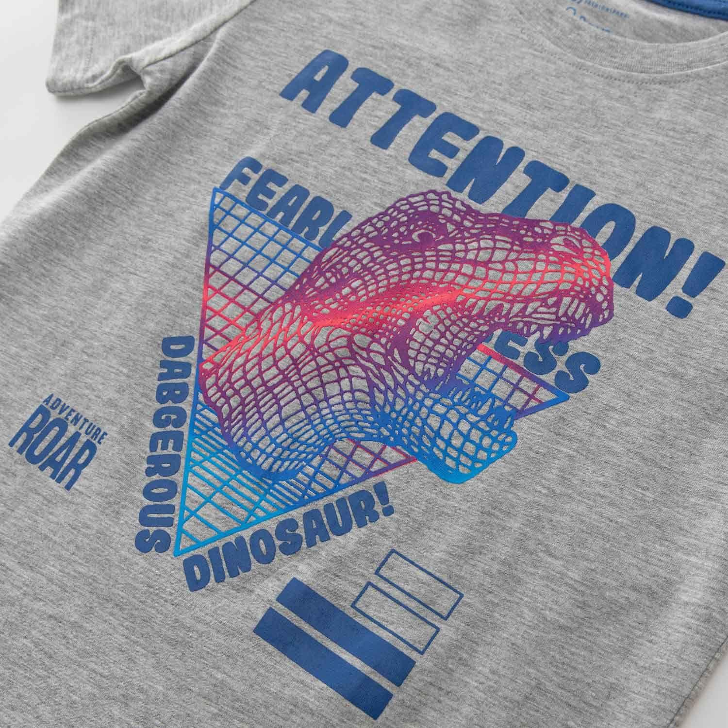 Polera Skate Estampada Gris Melange Niños Fashion'S Park-3