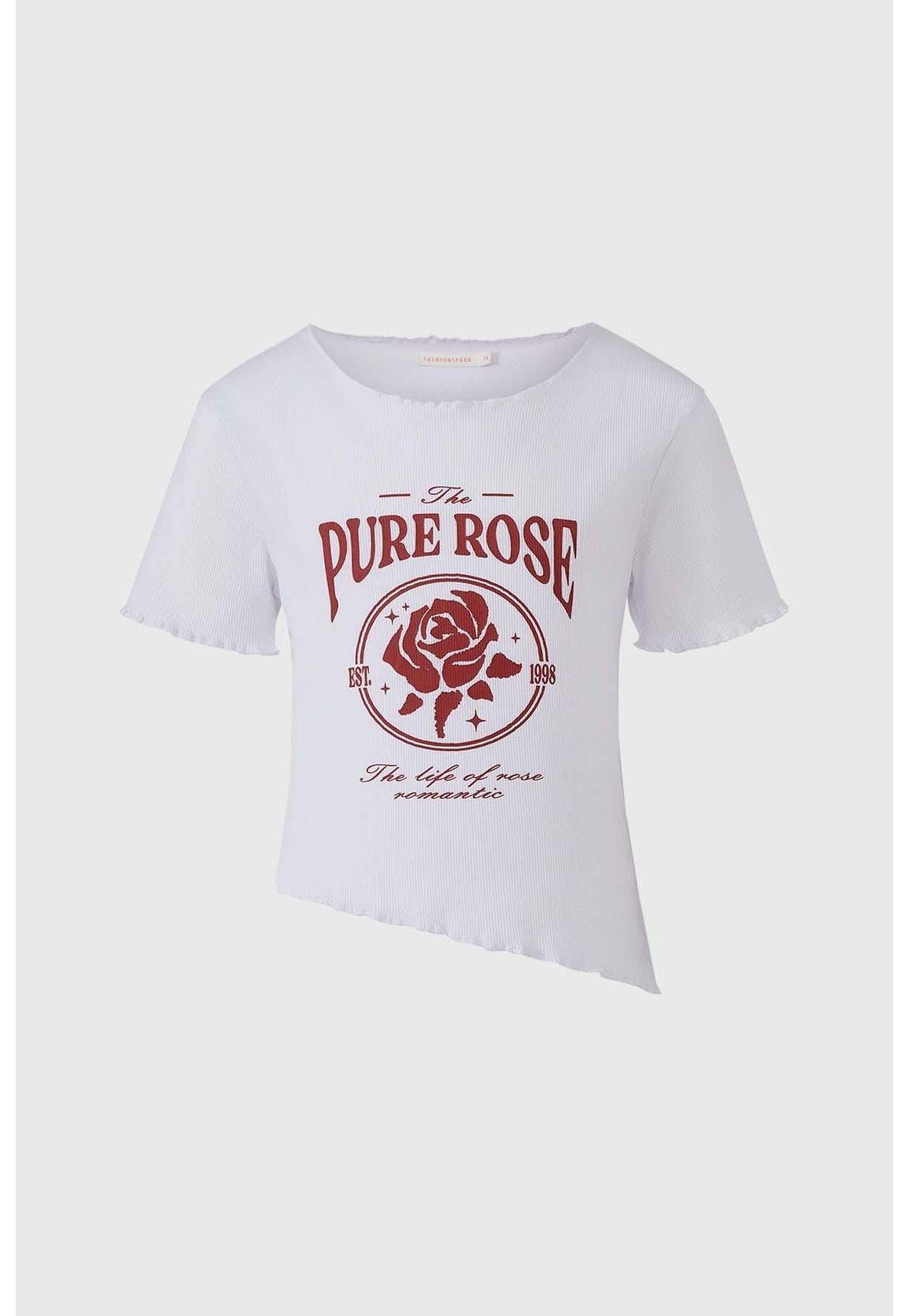 Polera Niña Rib Print Blanco-0