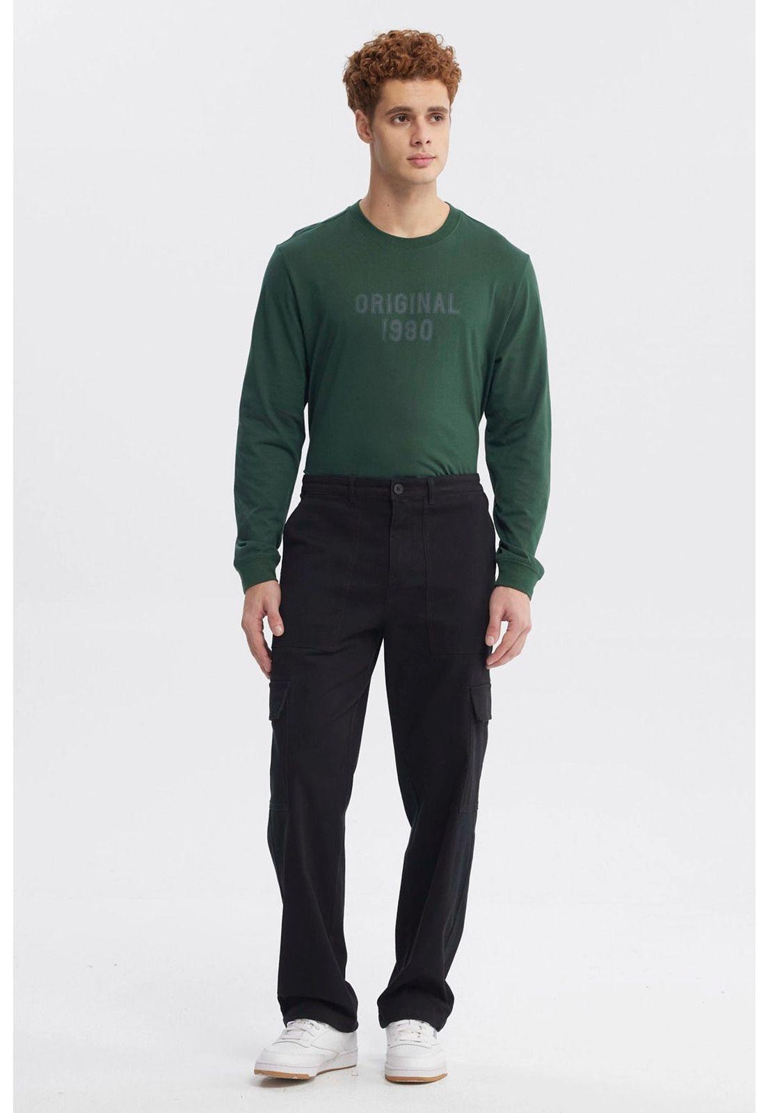 Pantalón Hombre Bolsillo Cargo Negro-3