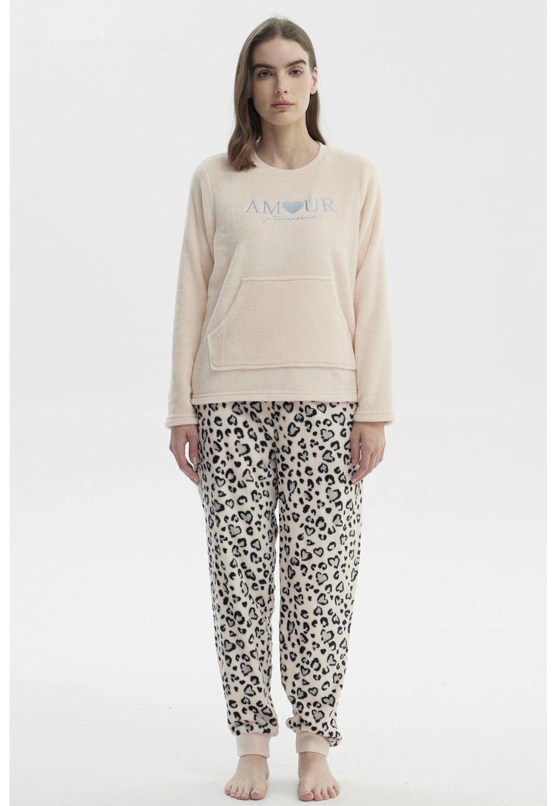 Pijama Mujer Polera Y Pantalón Rosado - ll-0