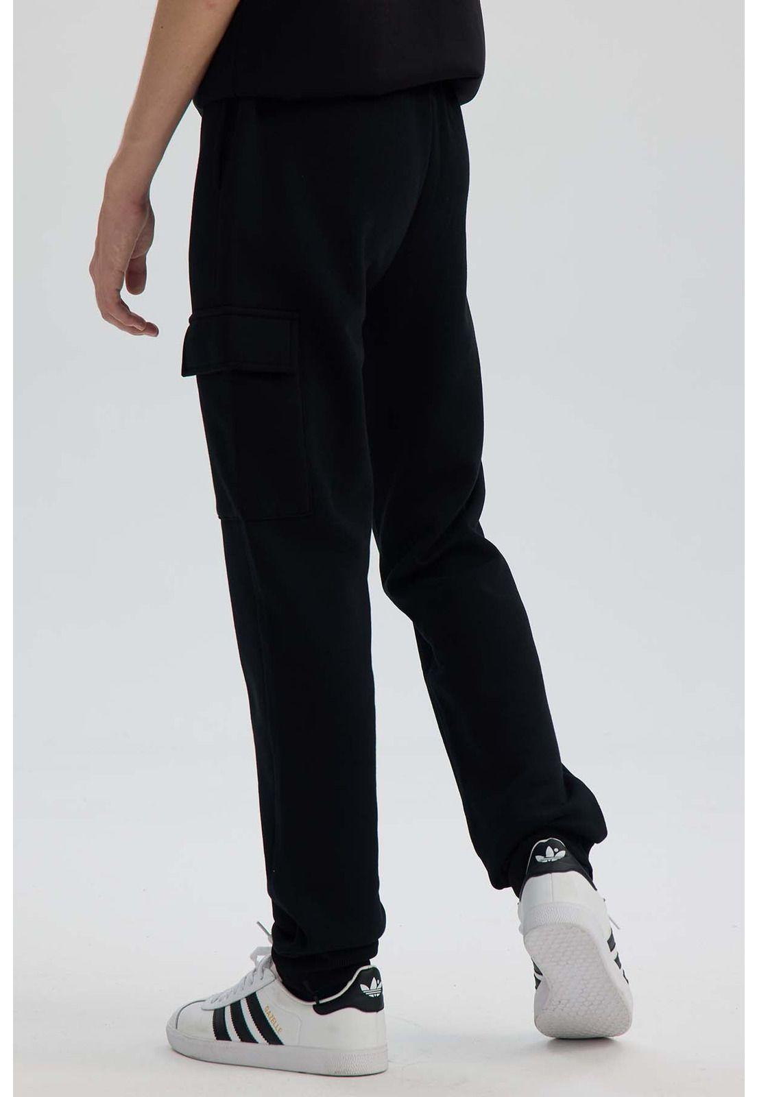 Pantalón Buzo Niño Jogger Cargo Negro-2