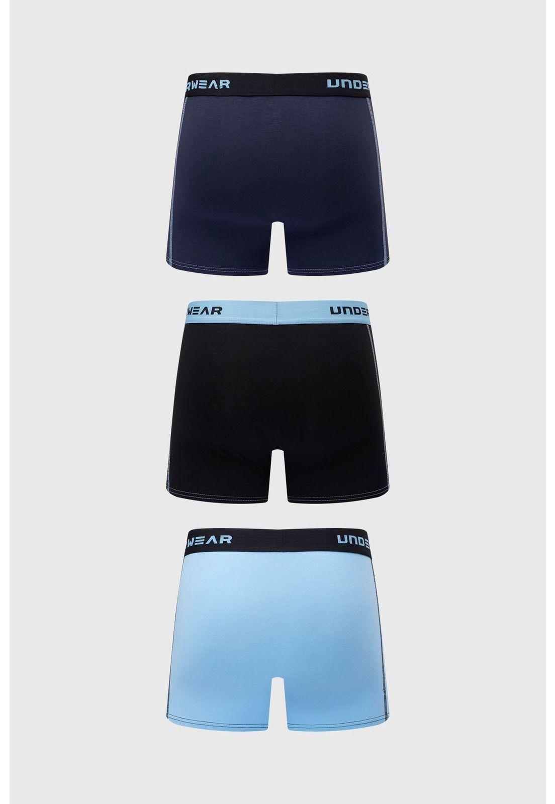 Bóxer Hombre Tripack Largo Azul-1