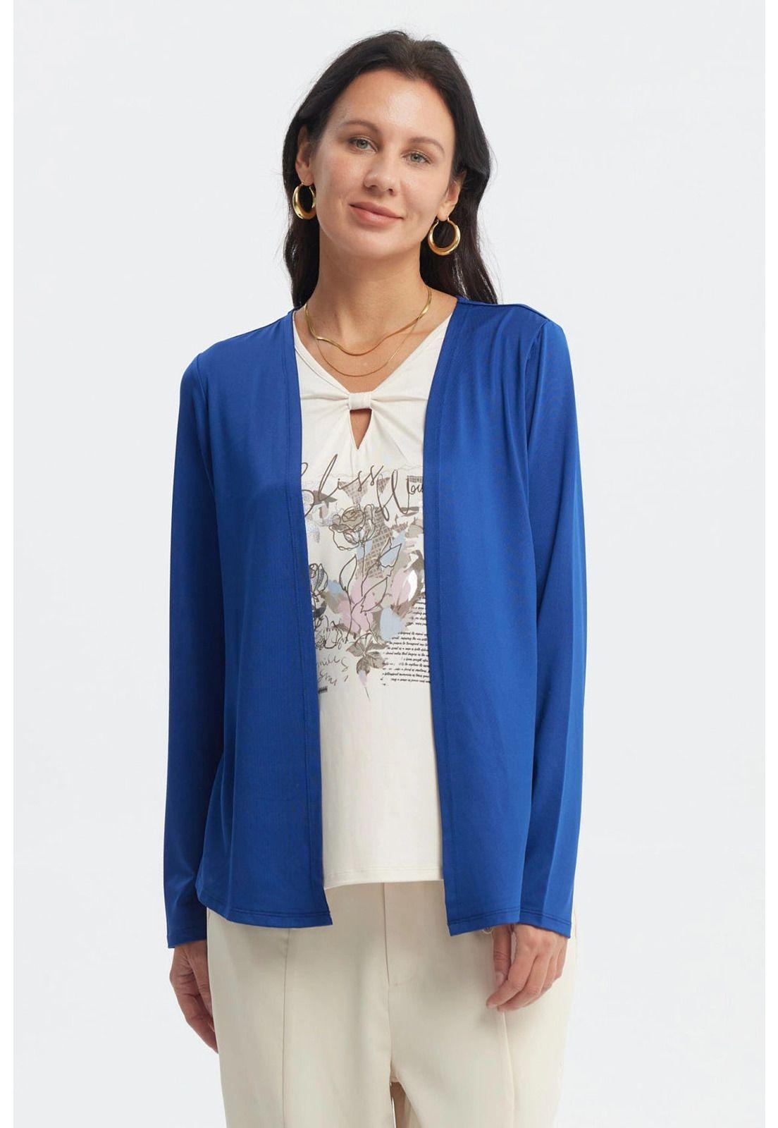 Polera Mujer Slim Azul-0