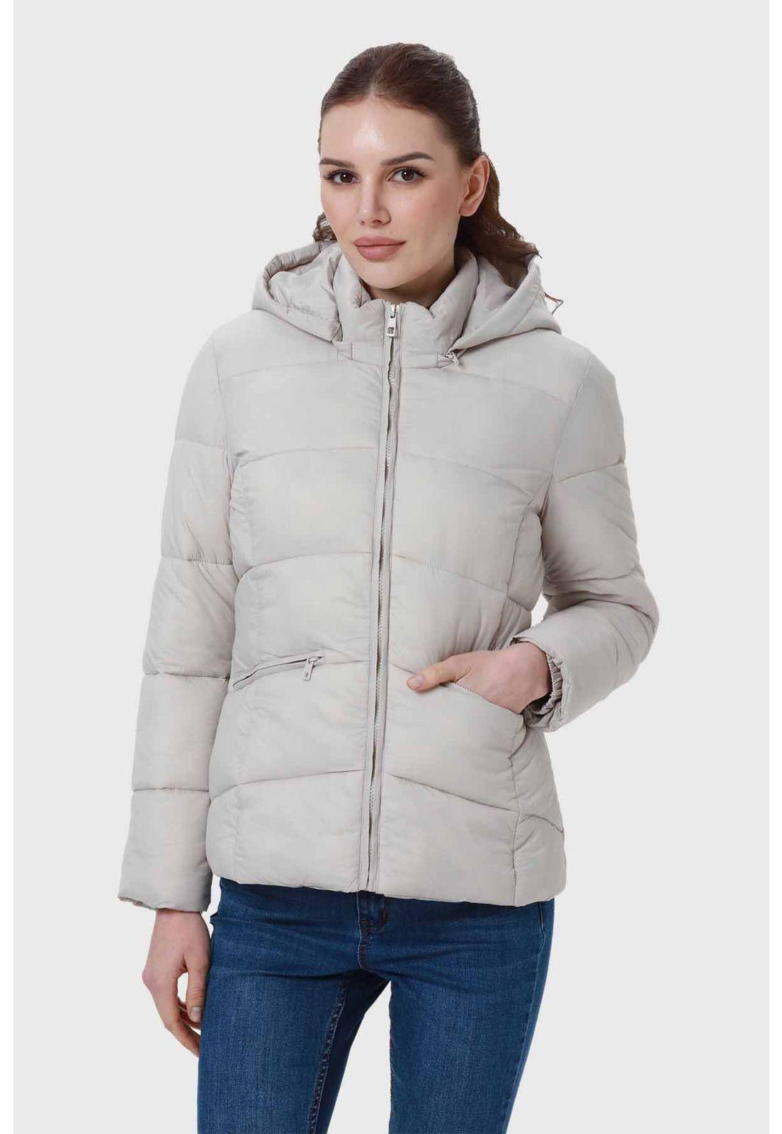 Parka Mujer Puffa Corta Beige-0