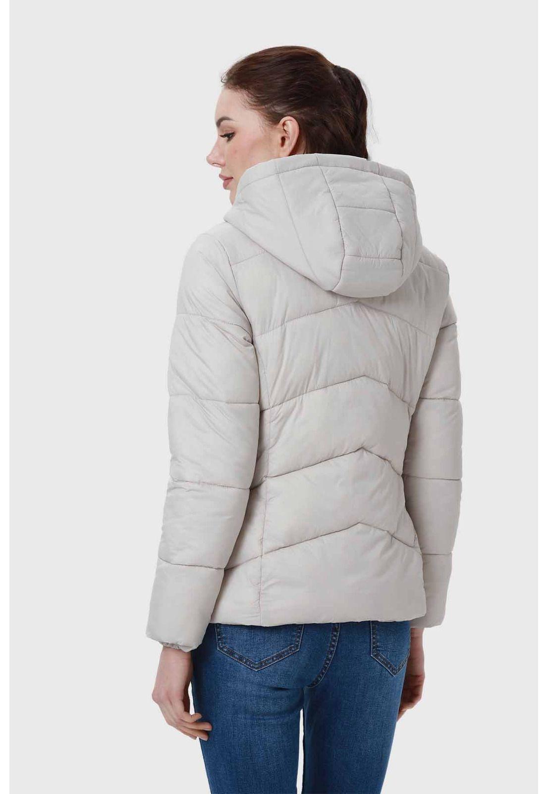 Parka Mujer Puffa Corta Beige-2