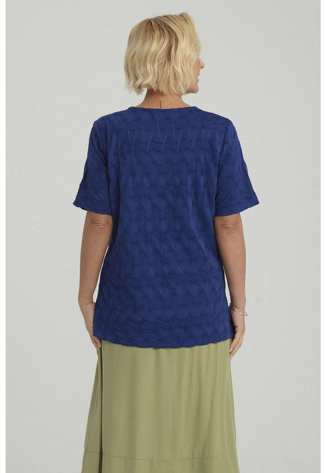 Polera Mujer Texturizada Azul Oscuro-2