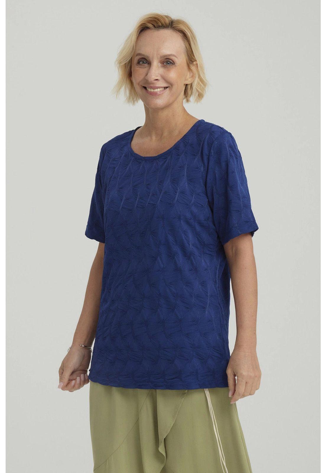 Polera Mujer Texturizada Azul Oscuro-5