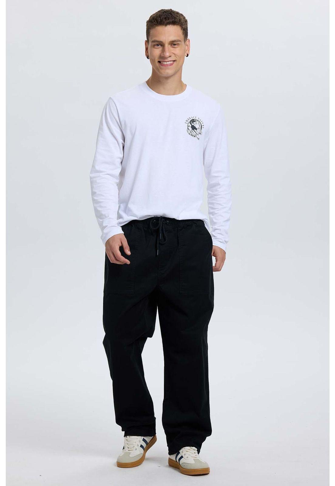 Pantalón Hombre Gabardina Cargo Negro-3