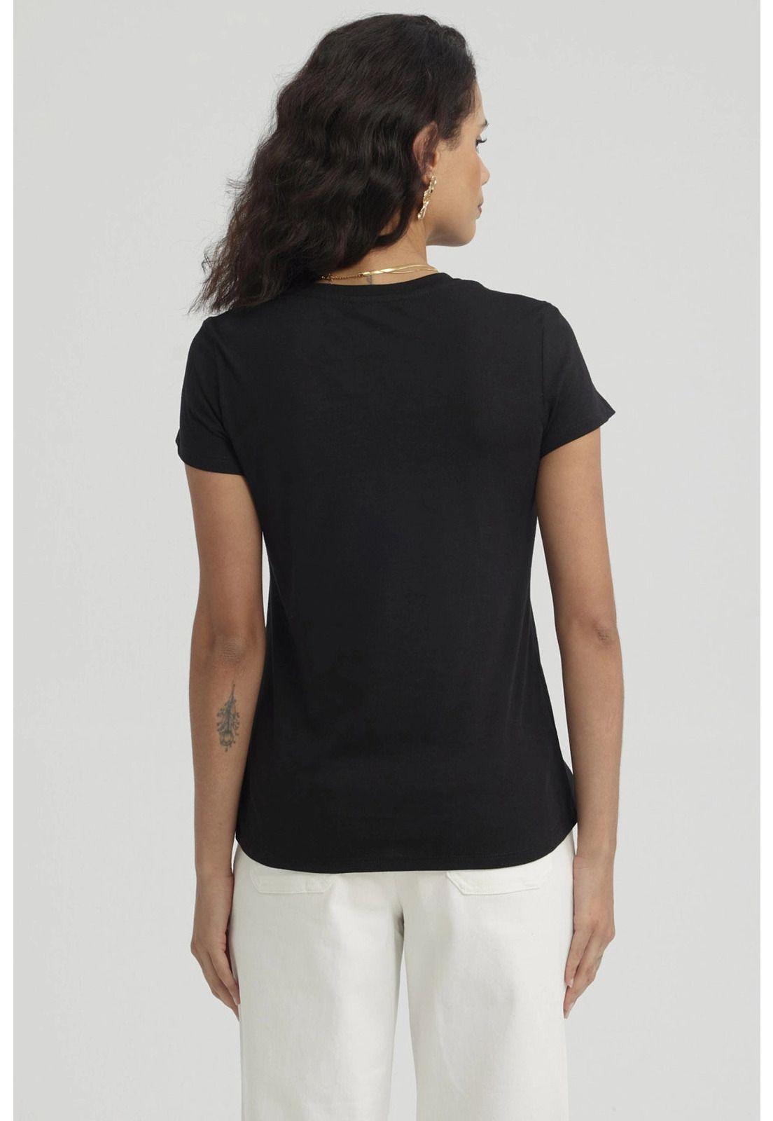 Polera Mujer Print Mujeres Con Aplicación Negro-2