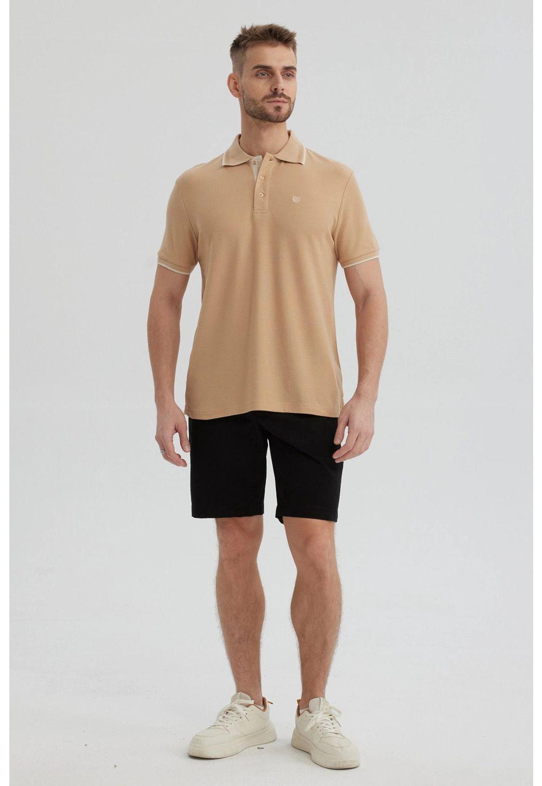 Polera Hombre Piqué Básica Lisa Kaki - lll-3