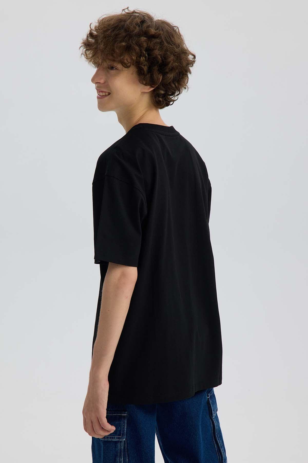Polera Niño Con Print Negro-2