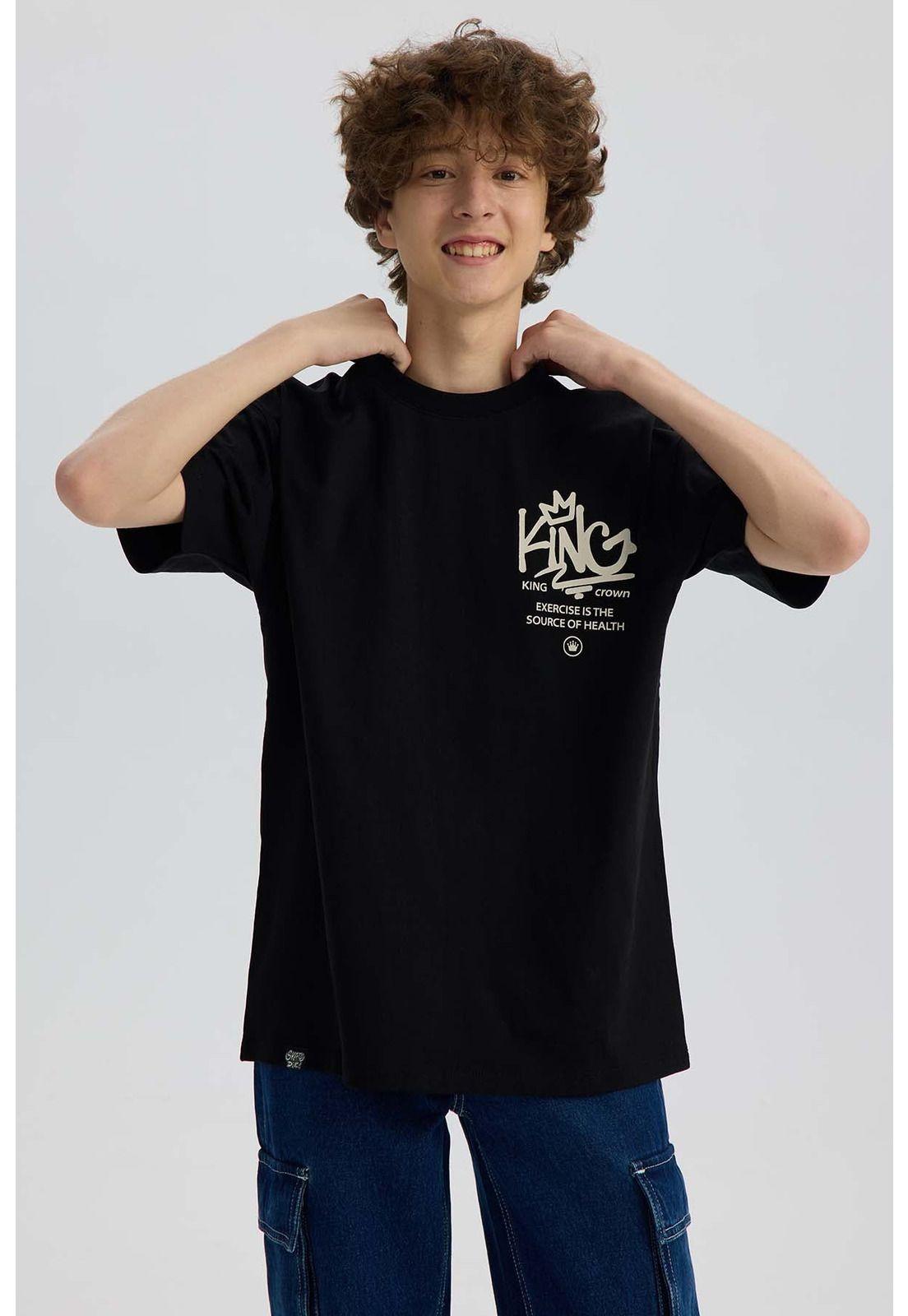 Polera Niño Con Print Negro-0
