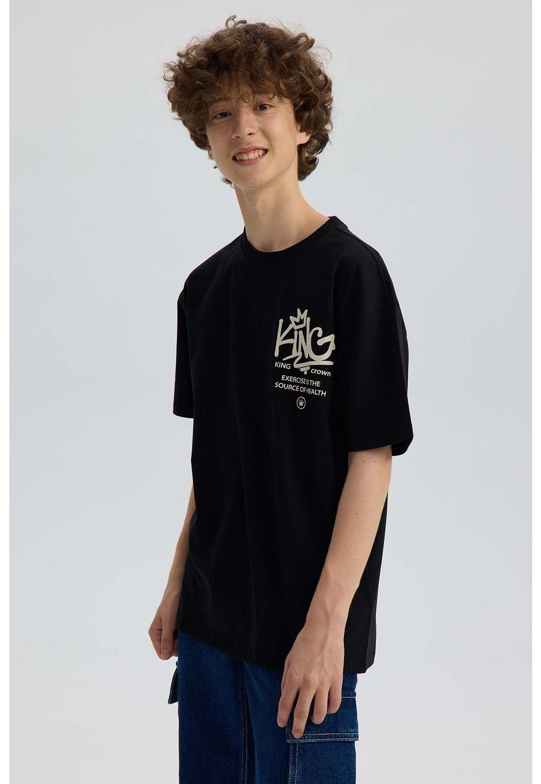 Polera Niño Con Print Negro-1