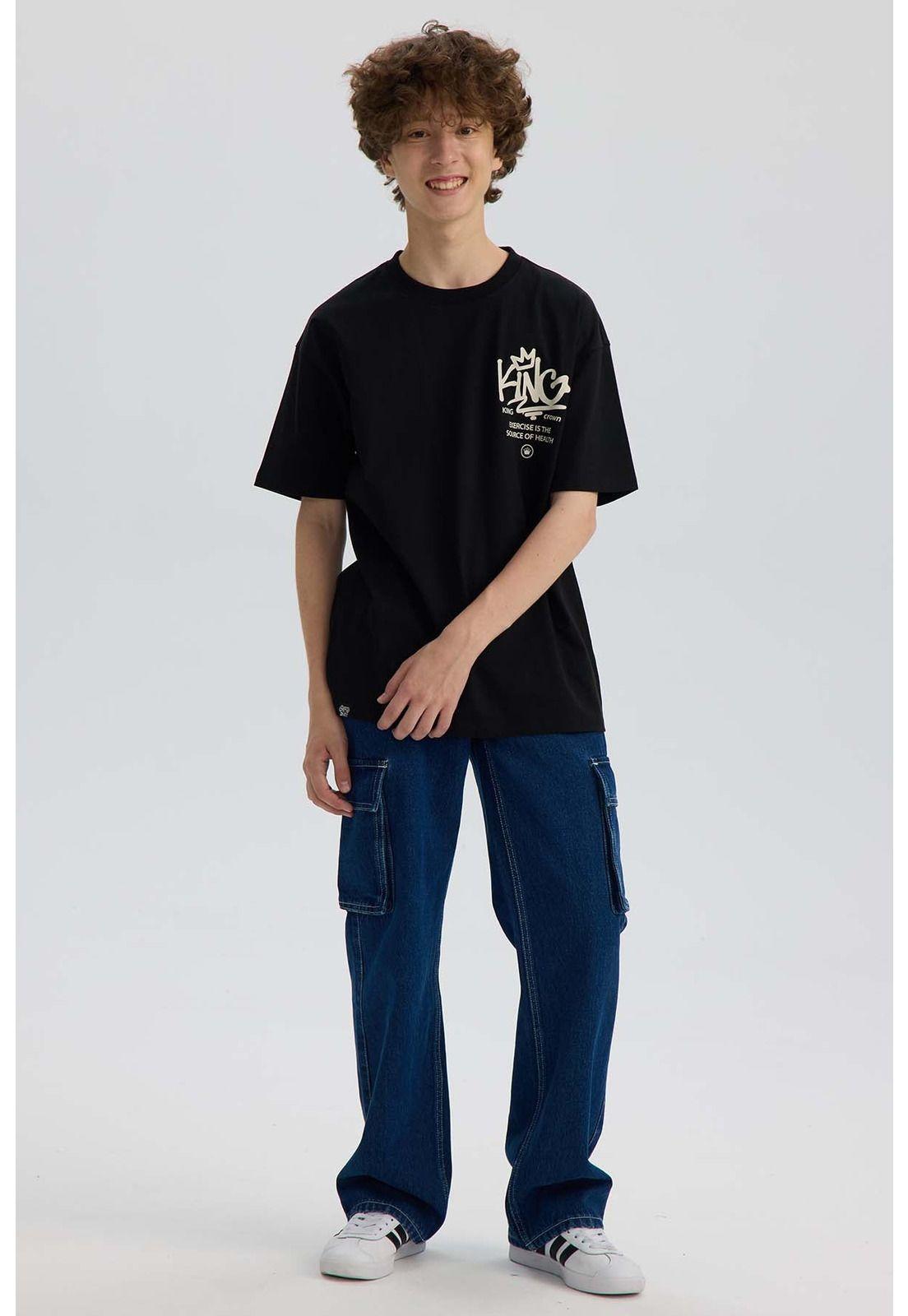 Polera Niño Con Print Negro-3