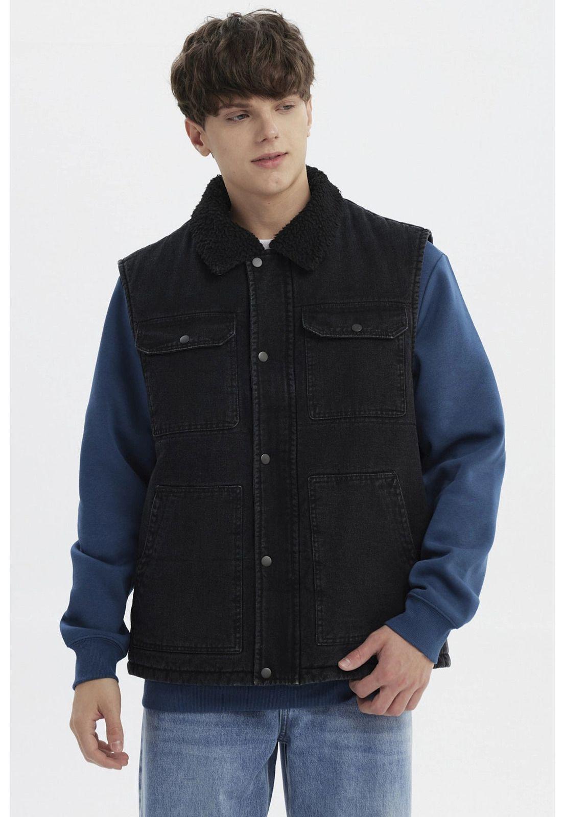 Chaqueta Hombre Cuello Camisero Gris-0