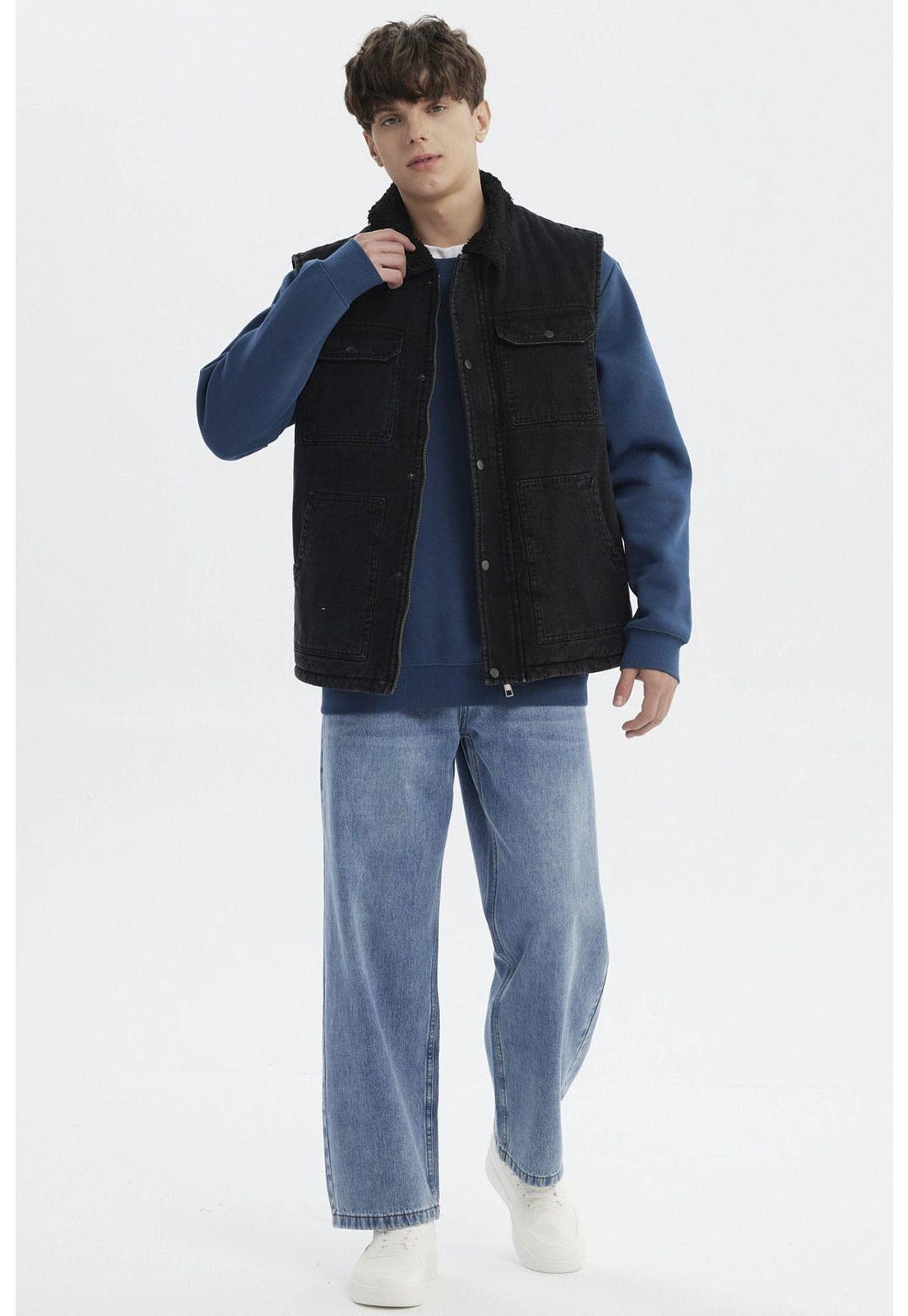 Chaqueta Hombre Cuello Camisero Gris-3