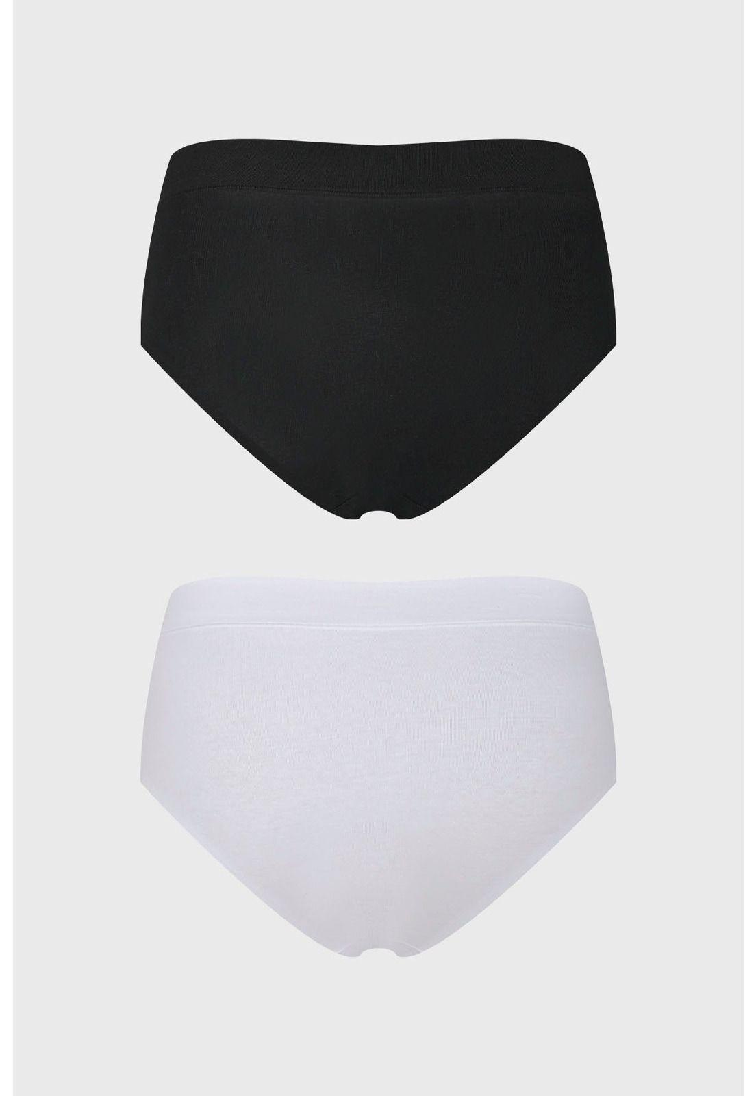 Calzón Mujer Bipack Tiro Alto Algodón Blanco - ll-1