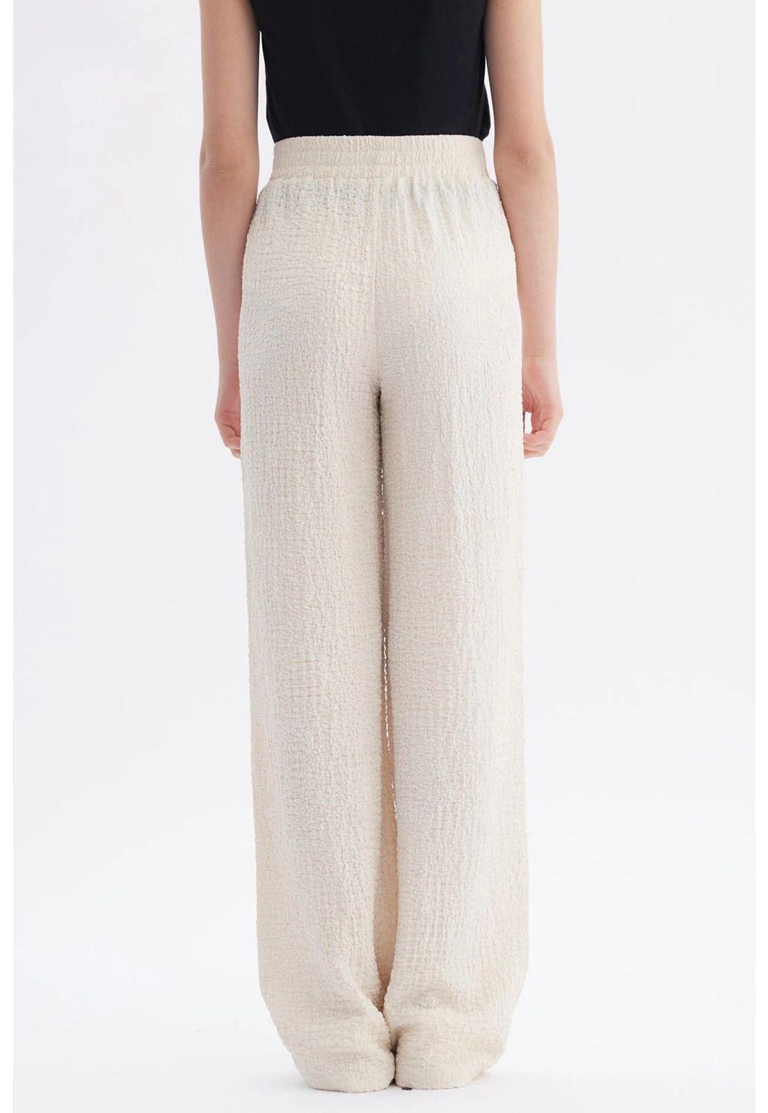 Pantalón Niña Wide Leg Textura Beige-2