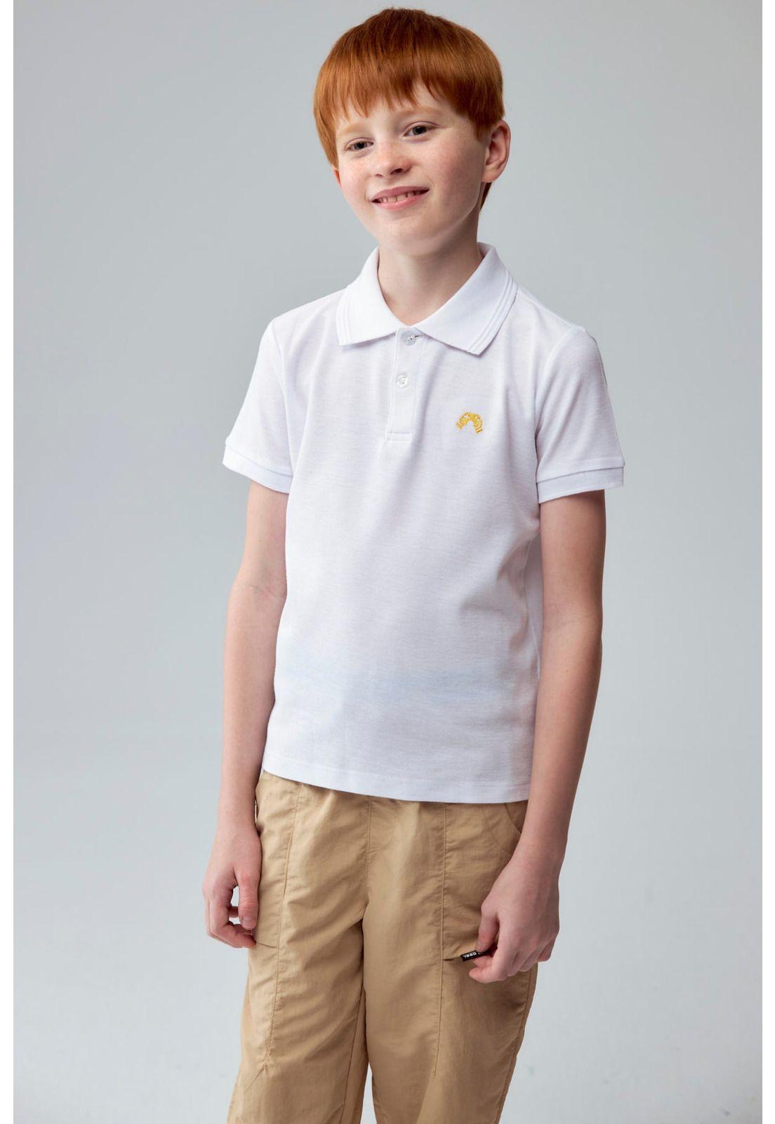 Polera Niño Piqué Básica Blanco-1