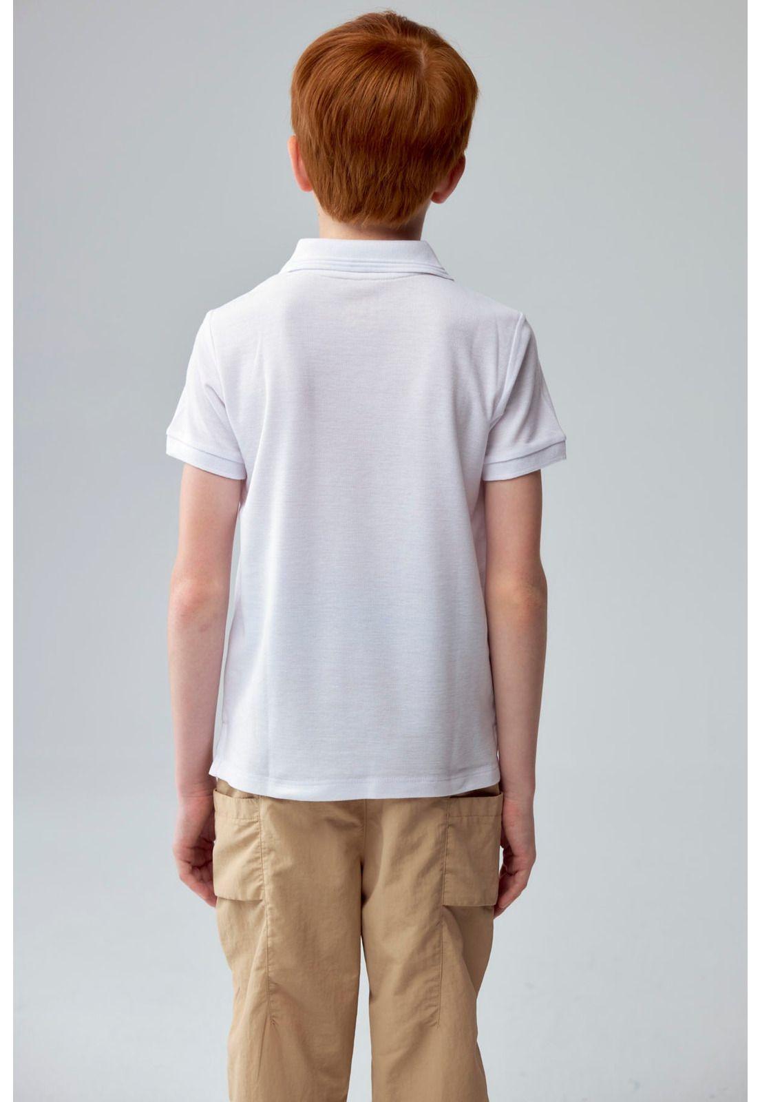 Polera Niño Piqué Básica Blanco-2