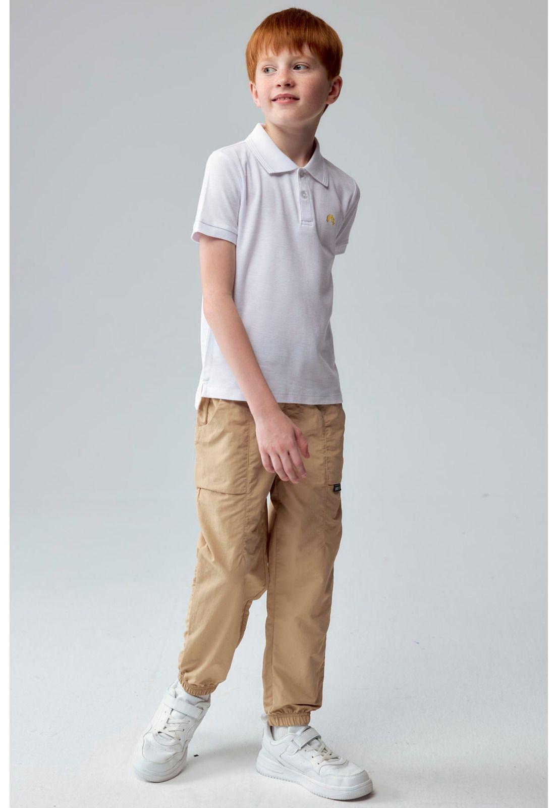 Polera Niño Piqué Básica Blanco-3