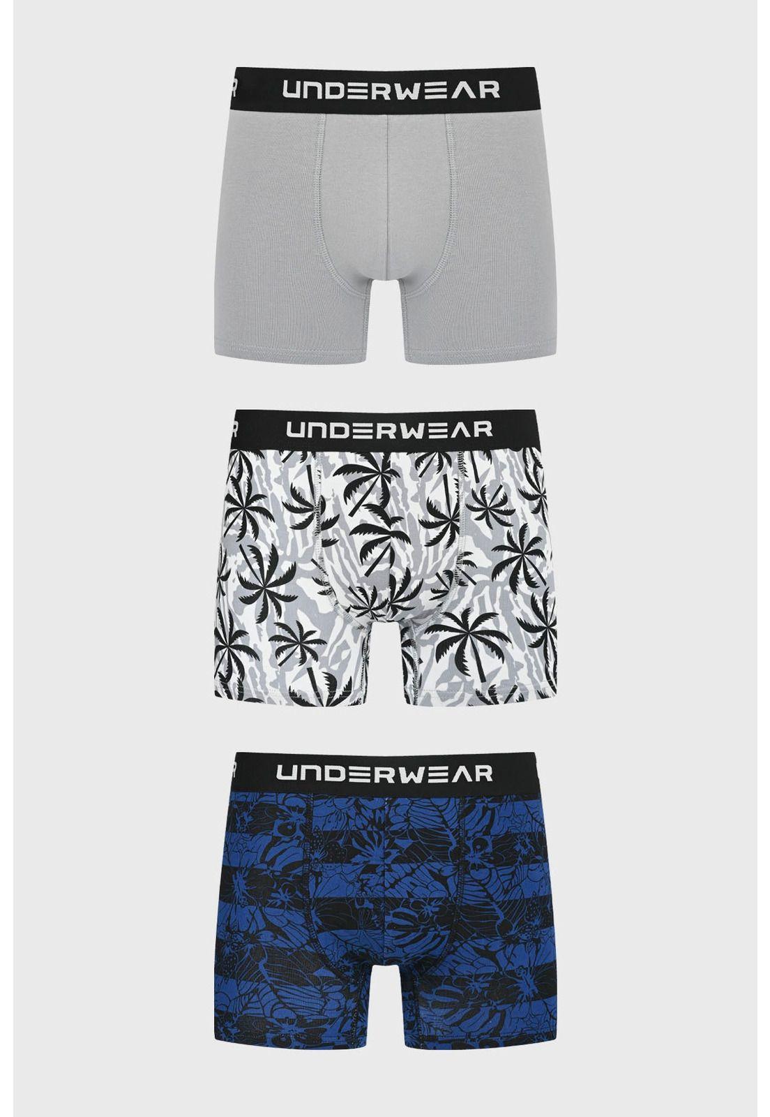 Bóxer Hombre Tripack Liso Gris - lll-0
