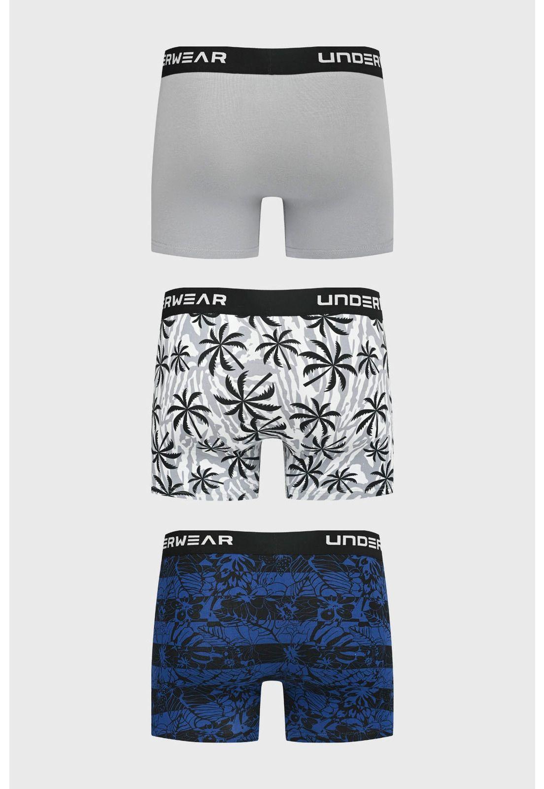 Bóxer Hombre Tripack Liso Gris - lll-1