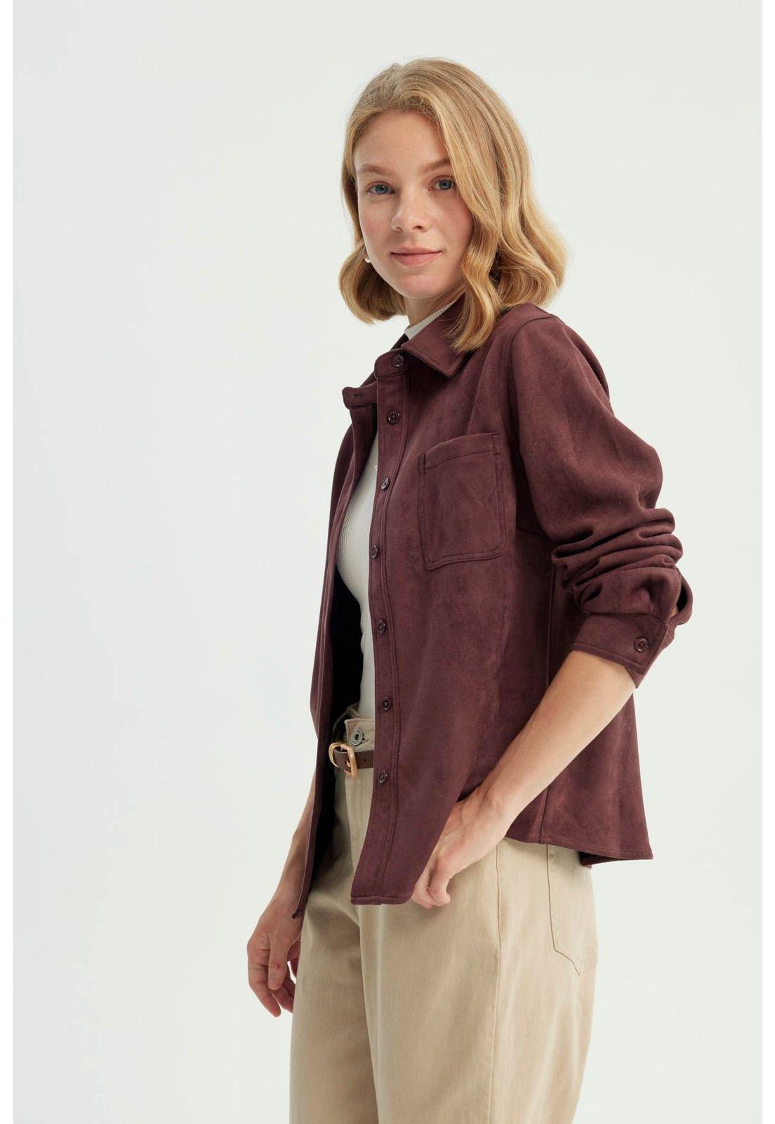 Chaqueta Mujer Regular Vino-1