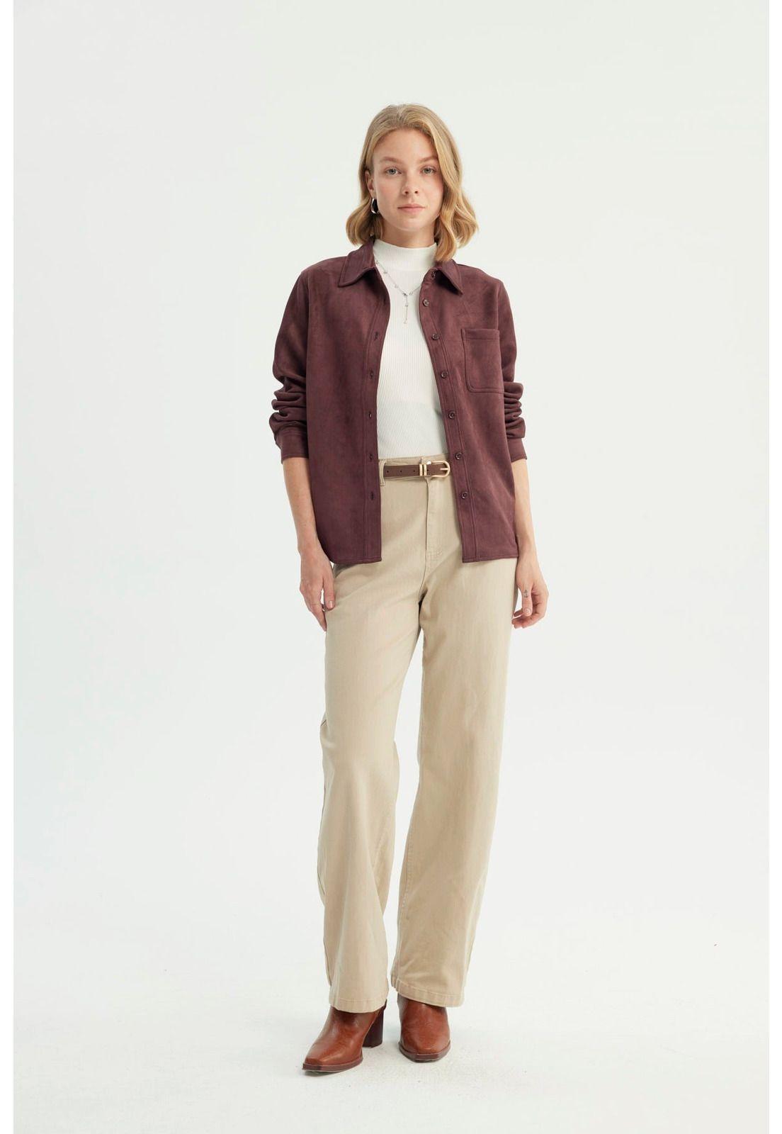 Chaqueta Mujer Regular Vino-3