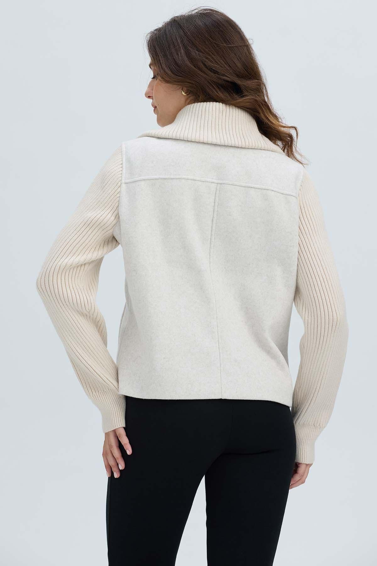 Chaqueta Mujer De Paño Beige-2