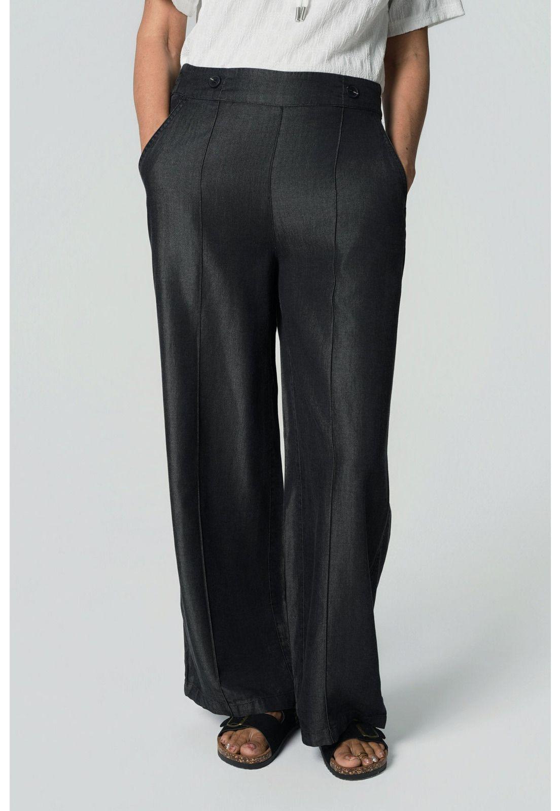 Jeans Wide Leg Mujer Negro-0