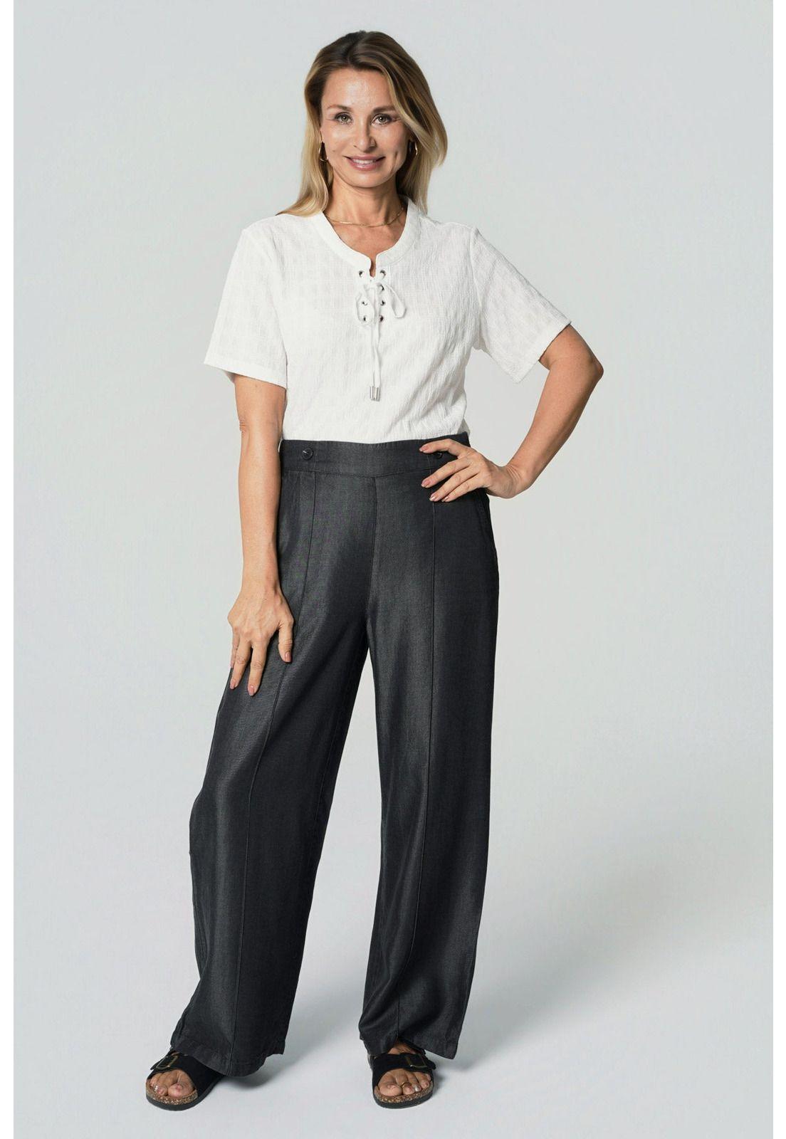 Jeans Wide Leg Mujer Negro-3