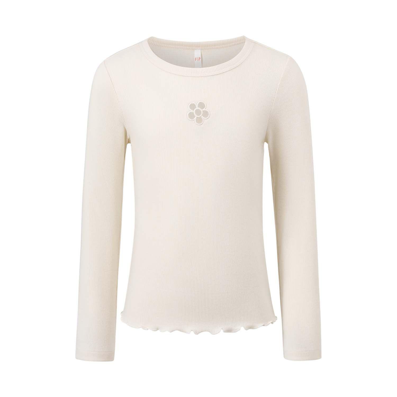 Polera Niña Rib Cut Beige Fashion's Park-0