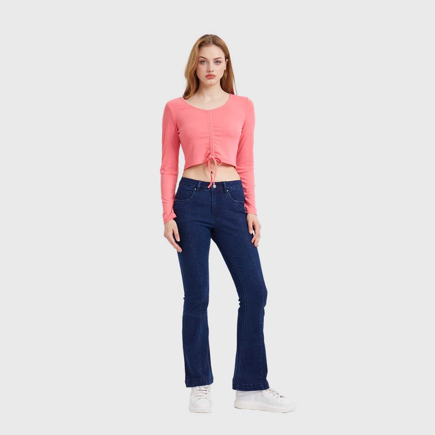 Polera Mujer Canalé Recogido Coral-3