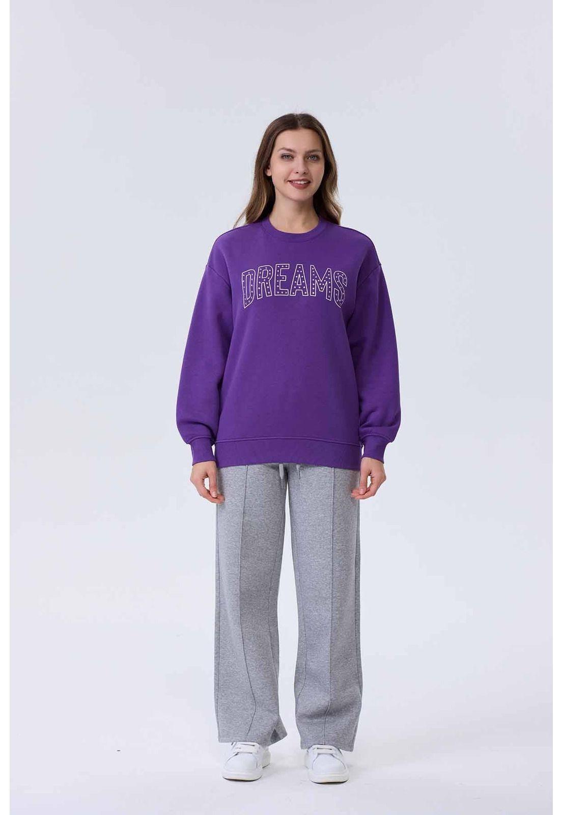 Polerón Mujer Tachas Morado-3
