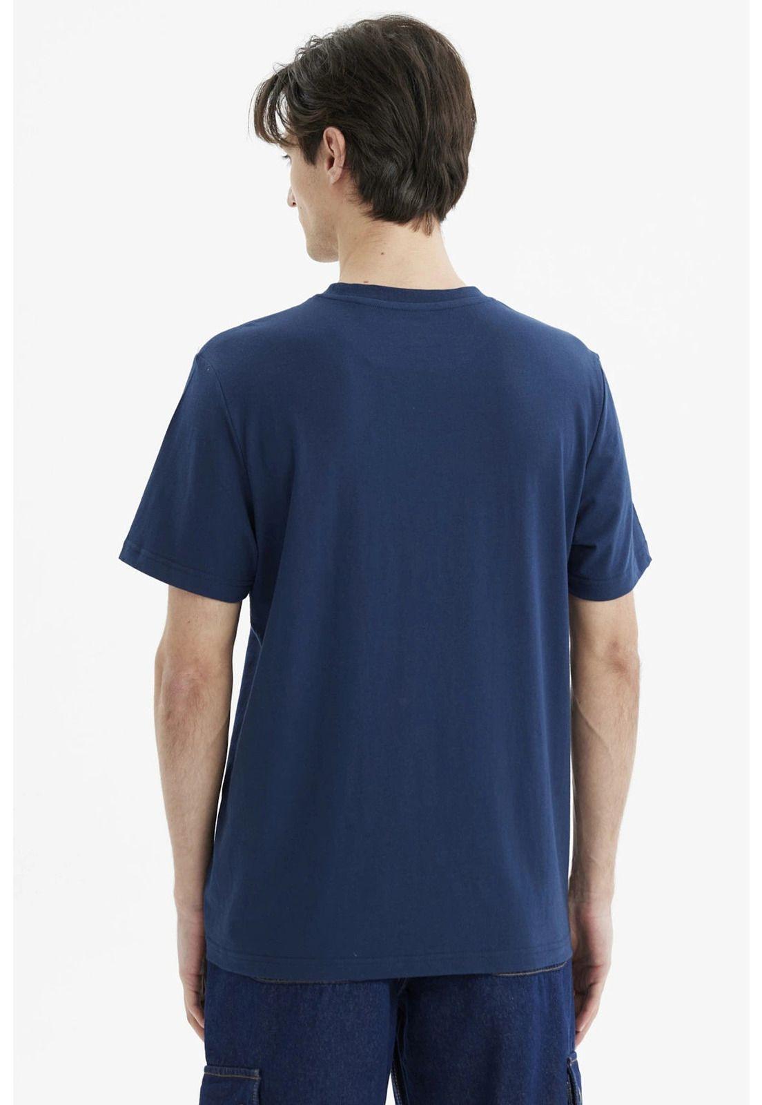 Polera Hombre Regular Print Azul-2