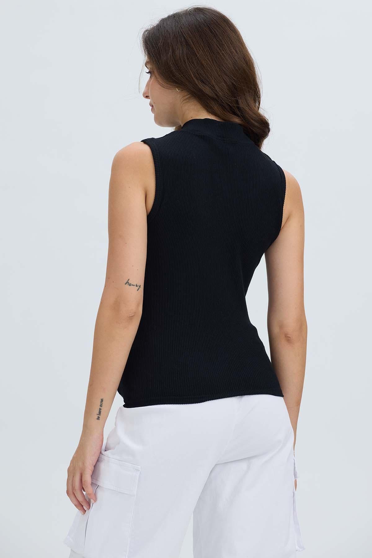 Polera Mujer Rib Negro II-2