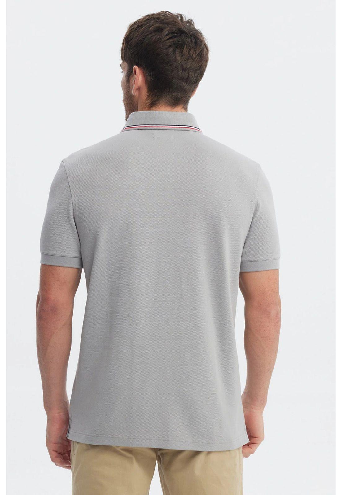 Polera Hombre Pique Dos Botónes Gris-2