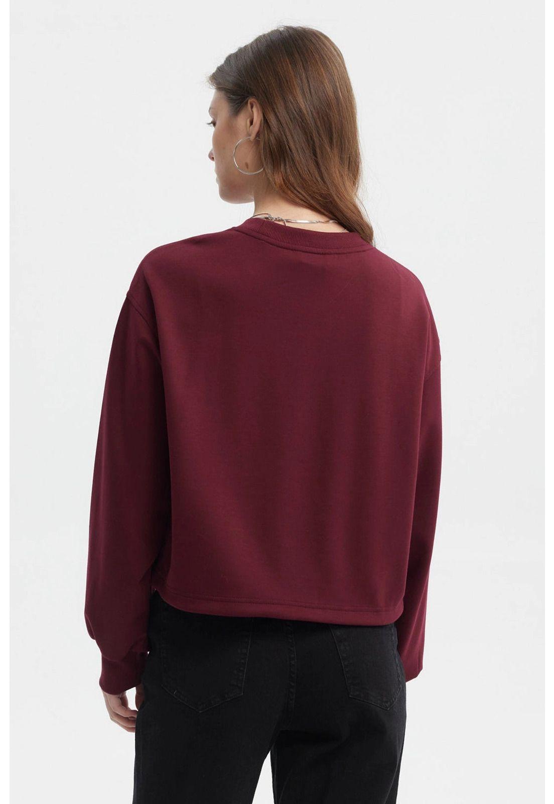 Polerón Mujer Crop Nuevo Rojo-2