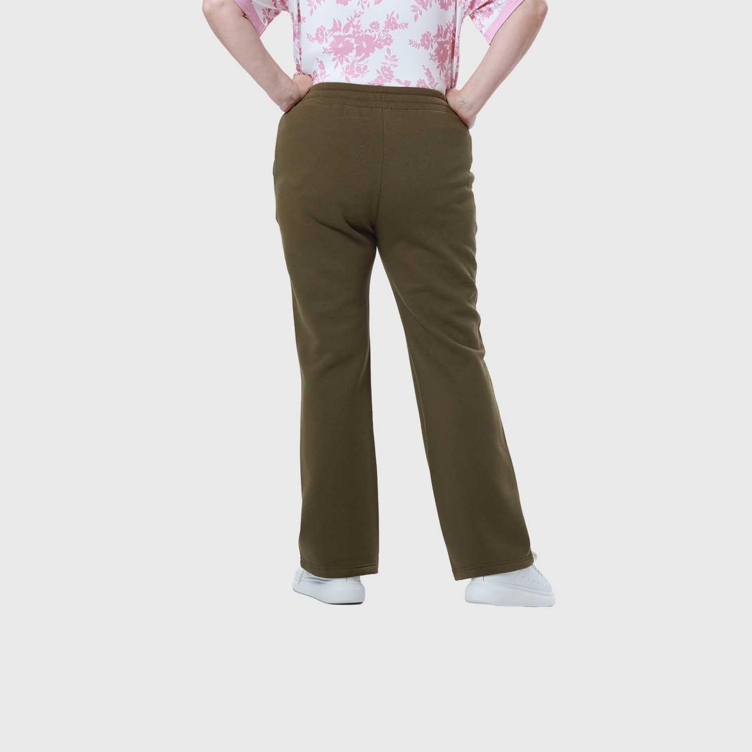 Pantalón Buzo Mujer Detalle Strass Bolsillo Verde Militar-2
