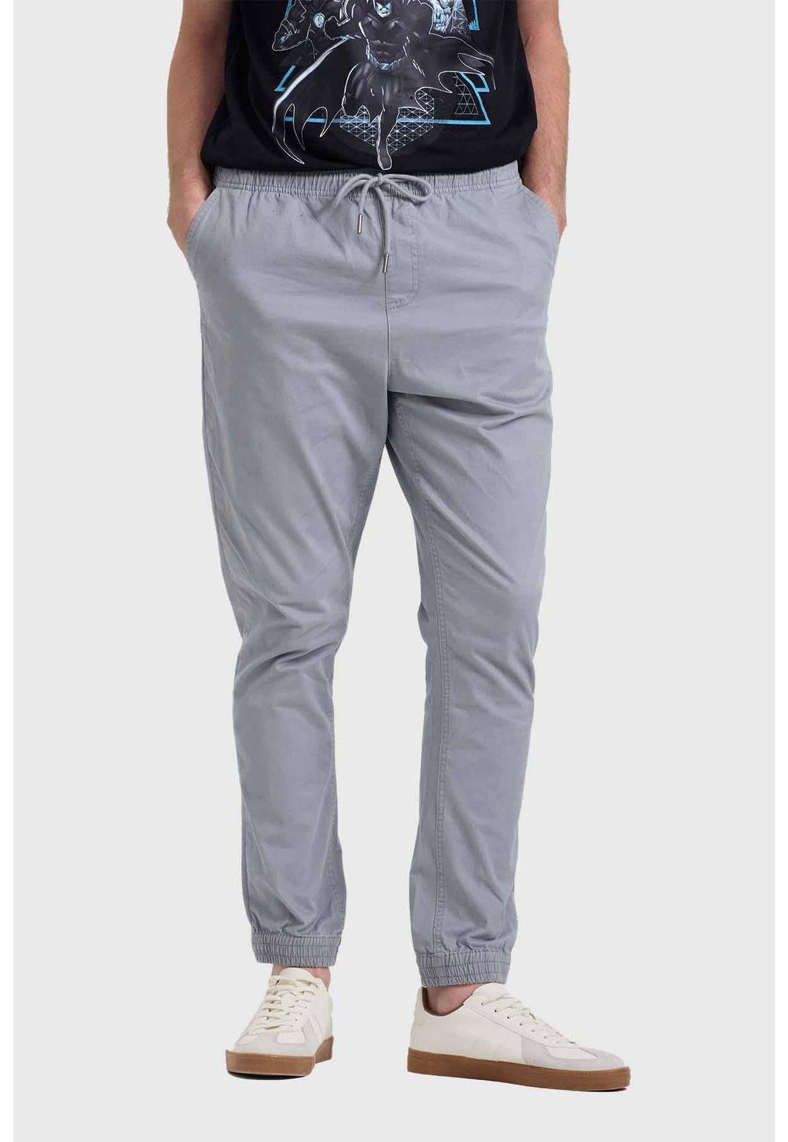 Pantalón Hombre Jogger Básico Gris-0