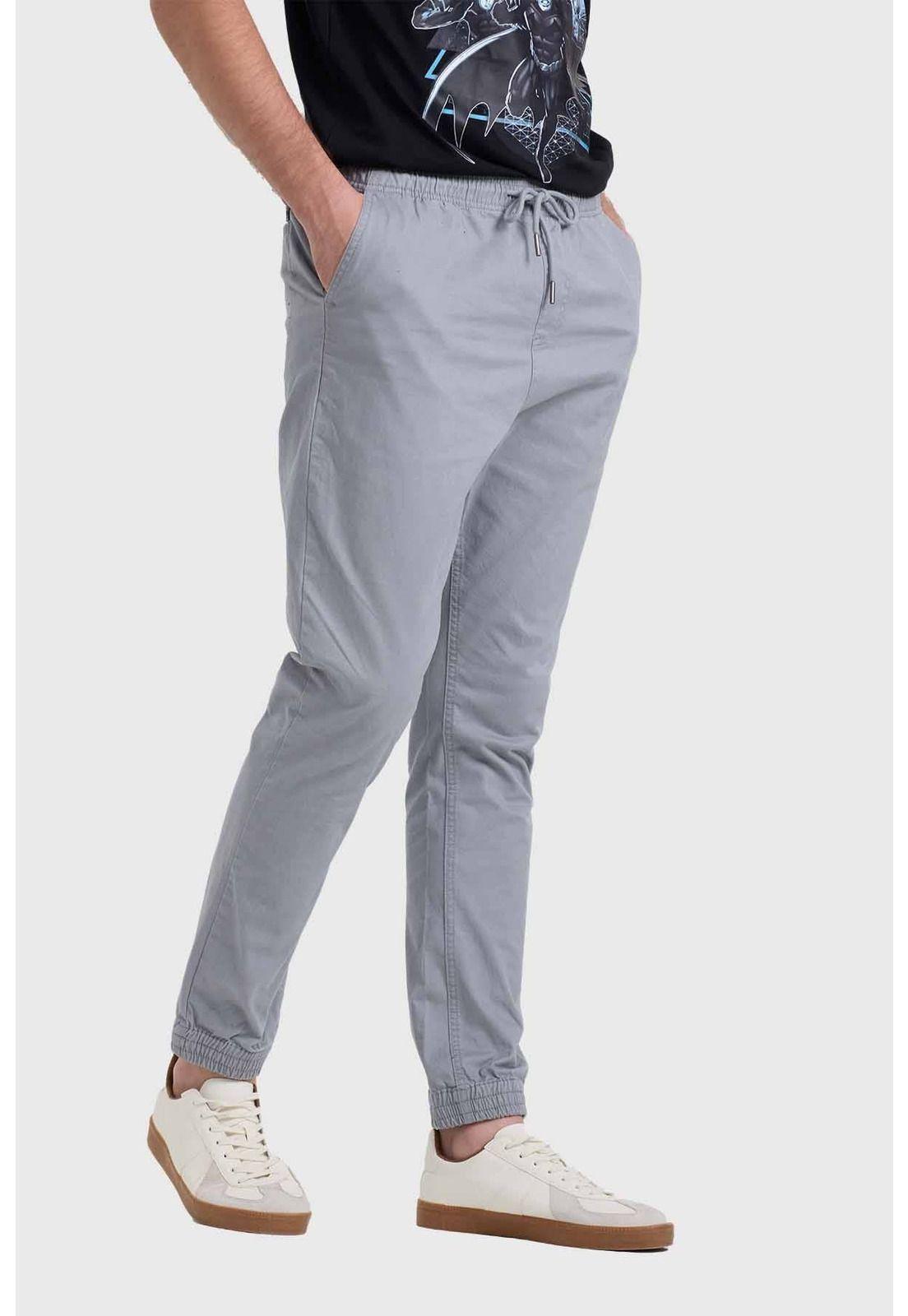Pantalón Hombre Jogger Básico Gris-1