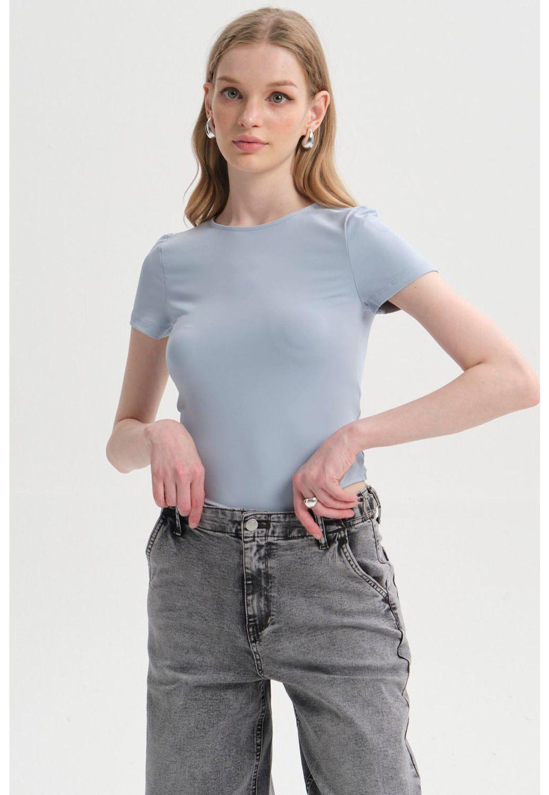 Polera Mujer Body Liso Celeste-0