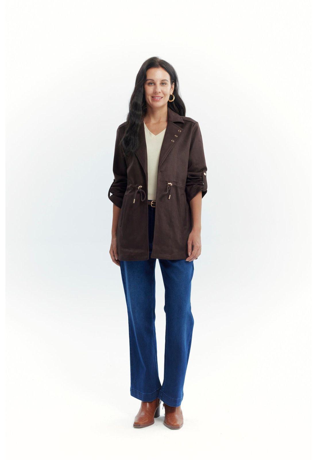 Chaqueta Mujer Regular Chocolate-3