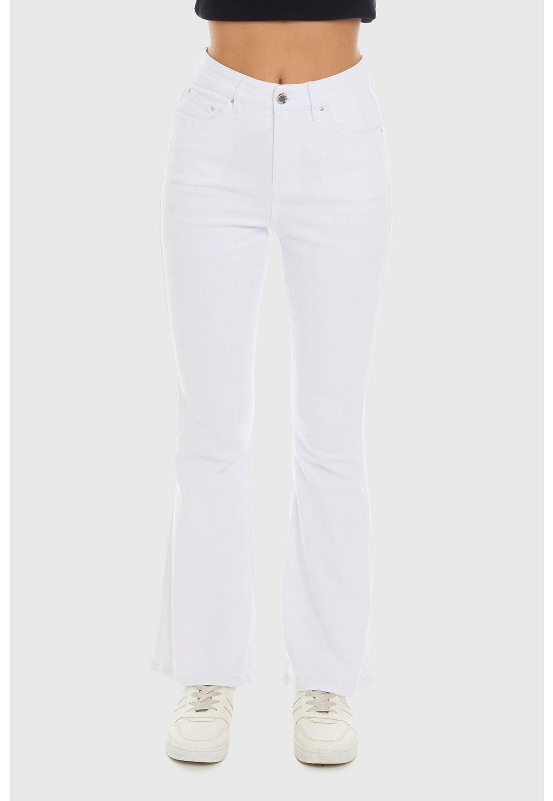 Jeans Mujer Flare Blanco-0