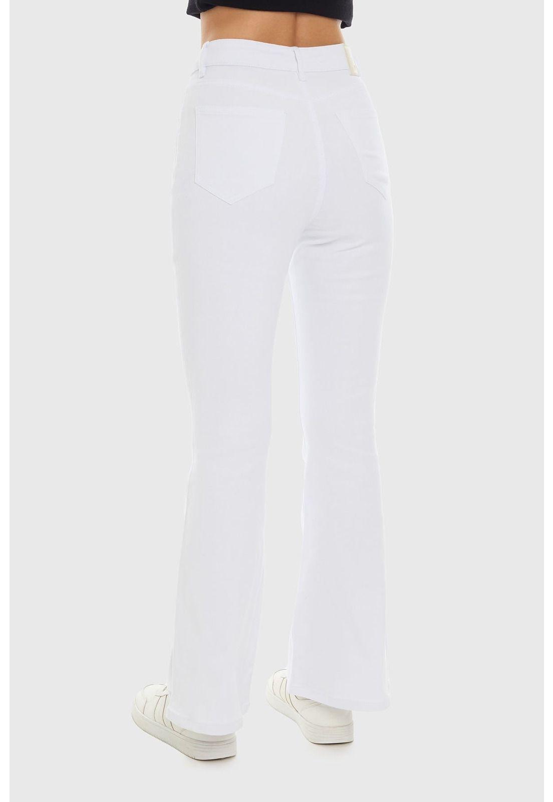 Jeans Mujer Flare Blanco-2