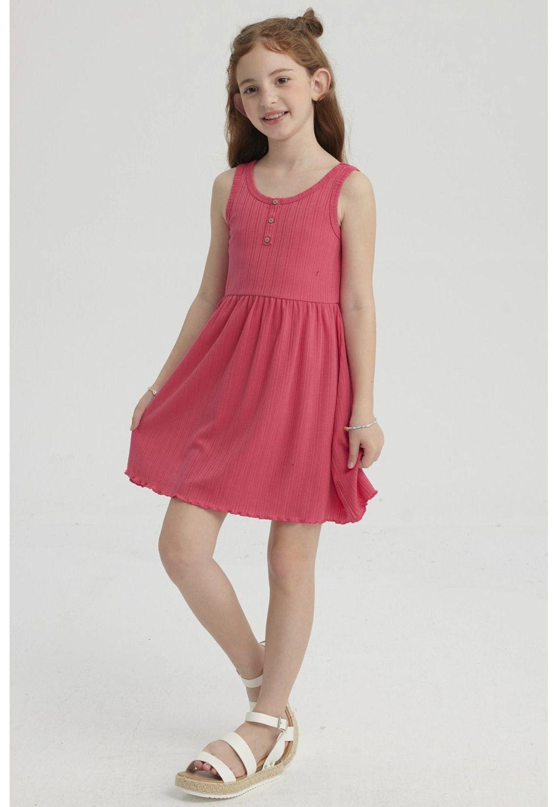 Vestido Niña Rib Fucsia- ll-2